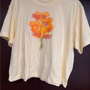 Taylor Swift Cream T-Shirt with Orange Print